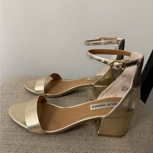 Steve Madden Gold Block Heel Sandals
